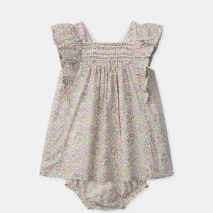 Vestito + Bloomer Stampato a Fiori Bebè Femmina