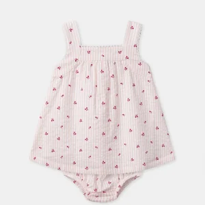 Abito + Bloomer a Righe Rosa per Bambine
