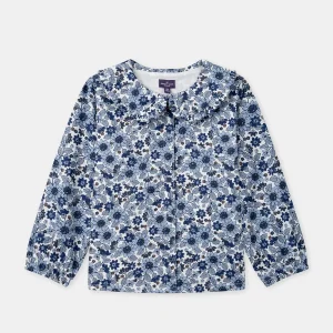 Blusa a motivo floreale con colletto claudine per Bambine