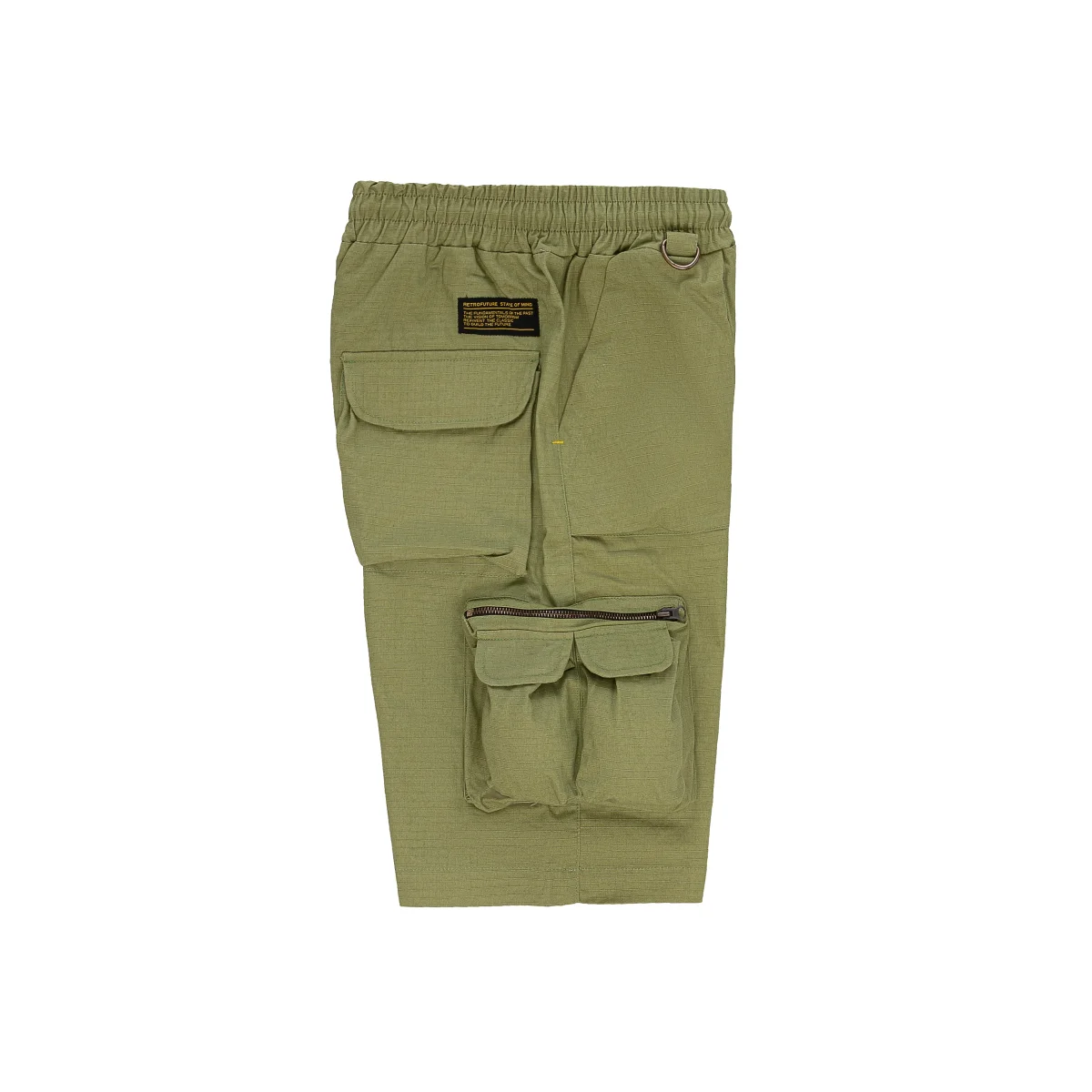 "RETROFUTURE CARGO" Ripstop Cargo Short Military Green - immagine 5